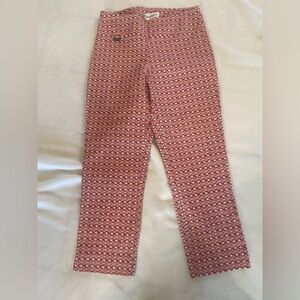 Peck & Peck Red and Orange Diamond Pattern Pants size 4